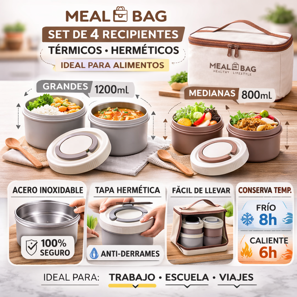Lonchera Térmica 4 Recipientes