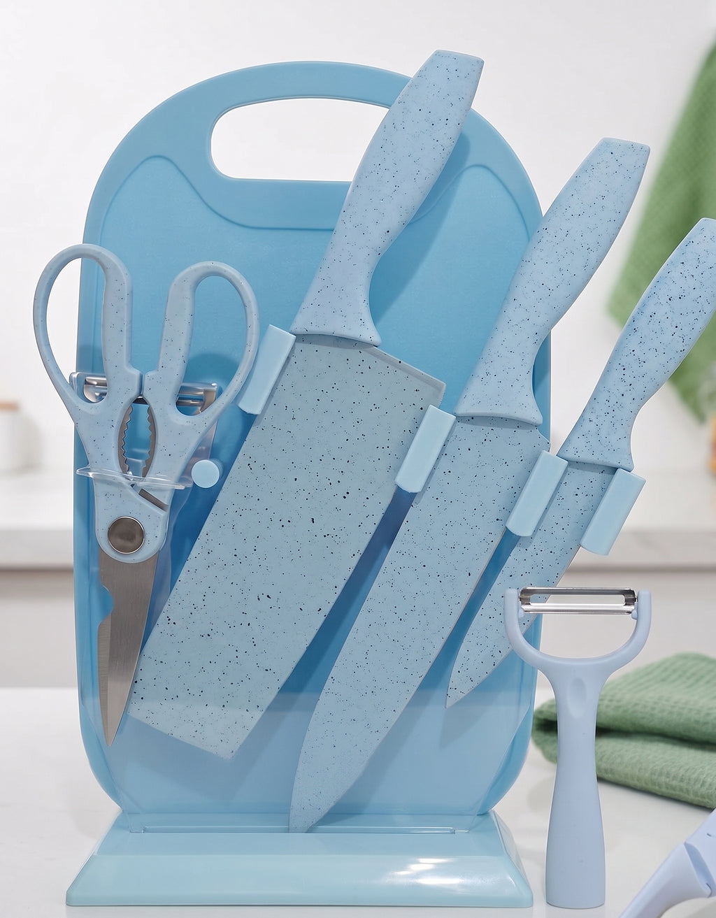 Cuchillos En Acero Con Base Y Tabla X7